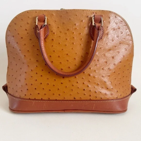Dooney & Bourke Ostrich Zip Zip Satchel Bag Shoulder Crossbody Leather Old Money - Picture 7 of 16